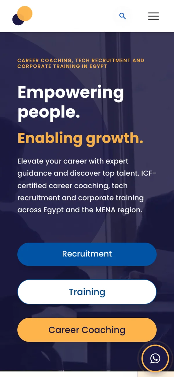Career Boosters homepage on a phone