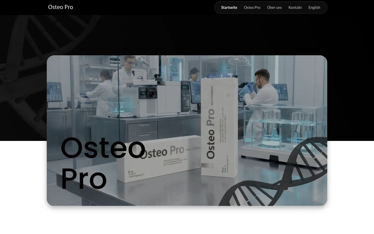 OSTEO PRO German homepage on desktop
